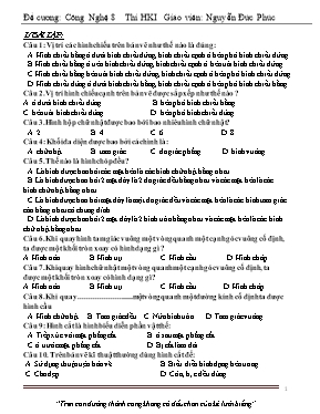 Đề cương Công Nghệ 8 - Nguyễn Đức Phúc